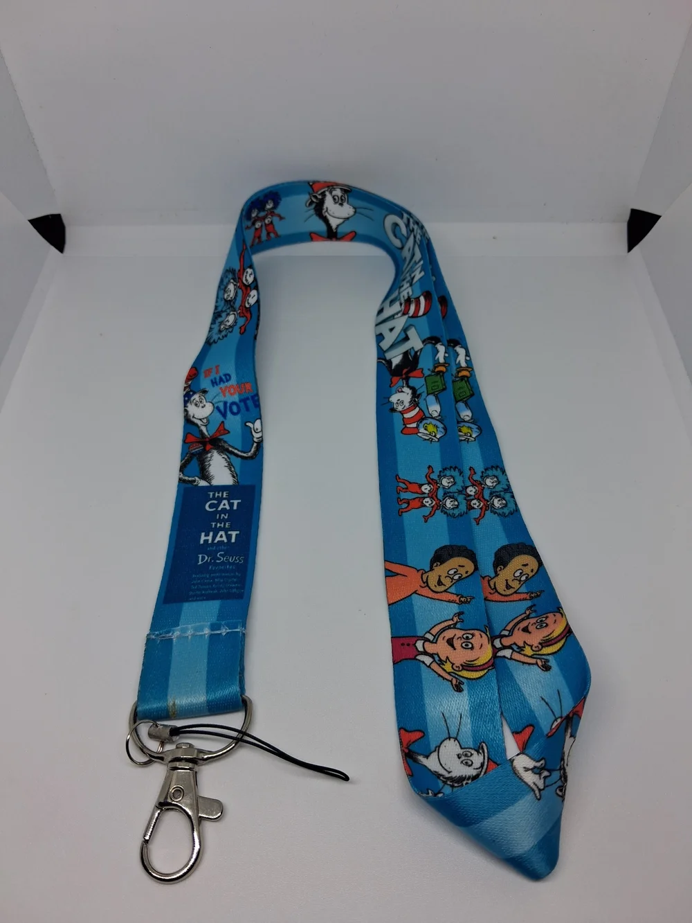 Dr. Seuss Cat in the Hat Bright Blue Kids Lanyard with Character Art